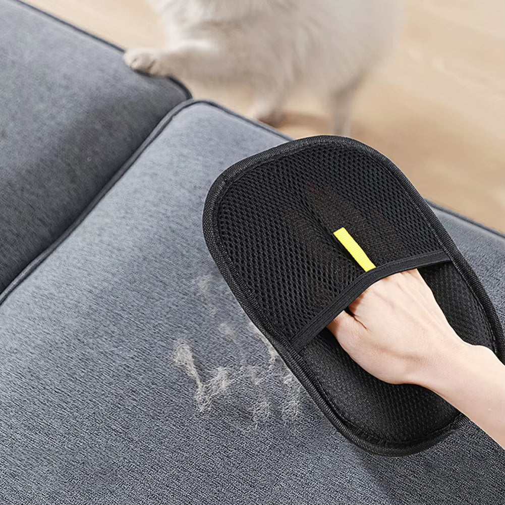 Pet Hair Removal Tool Set Reusable Static Removal Gloves, Double-Sided Grooming Gloves for Pets Removes Pet Fur Hair for Carpets