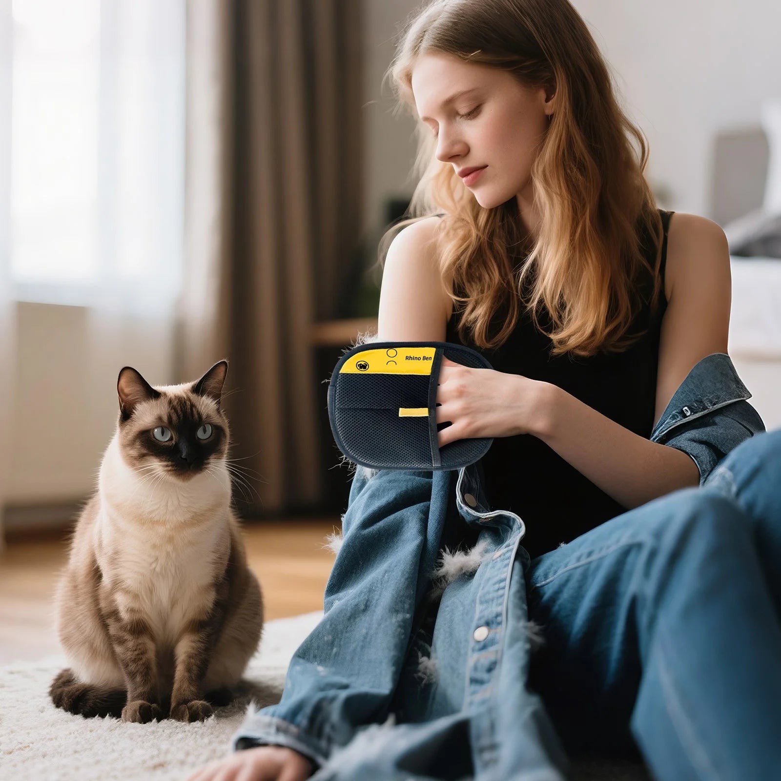 2025 New Pet Hair Remover Glove, Reusable Electrostatic Pet Hair Removal Gloves, for Couch, Furniture, Carpet, Car Seat, Upgraded Animal Fur Removal Tool(2Pcs)