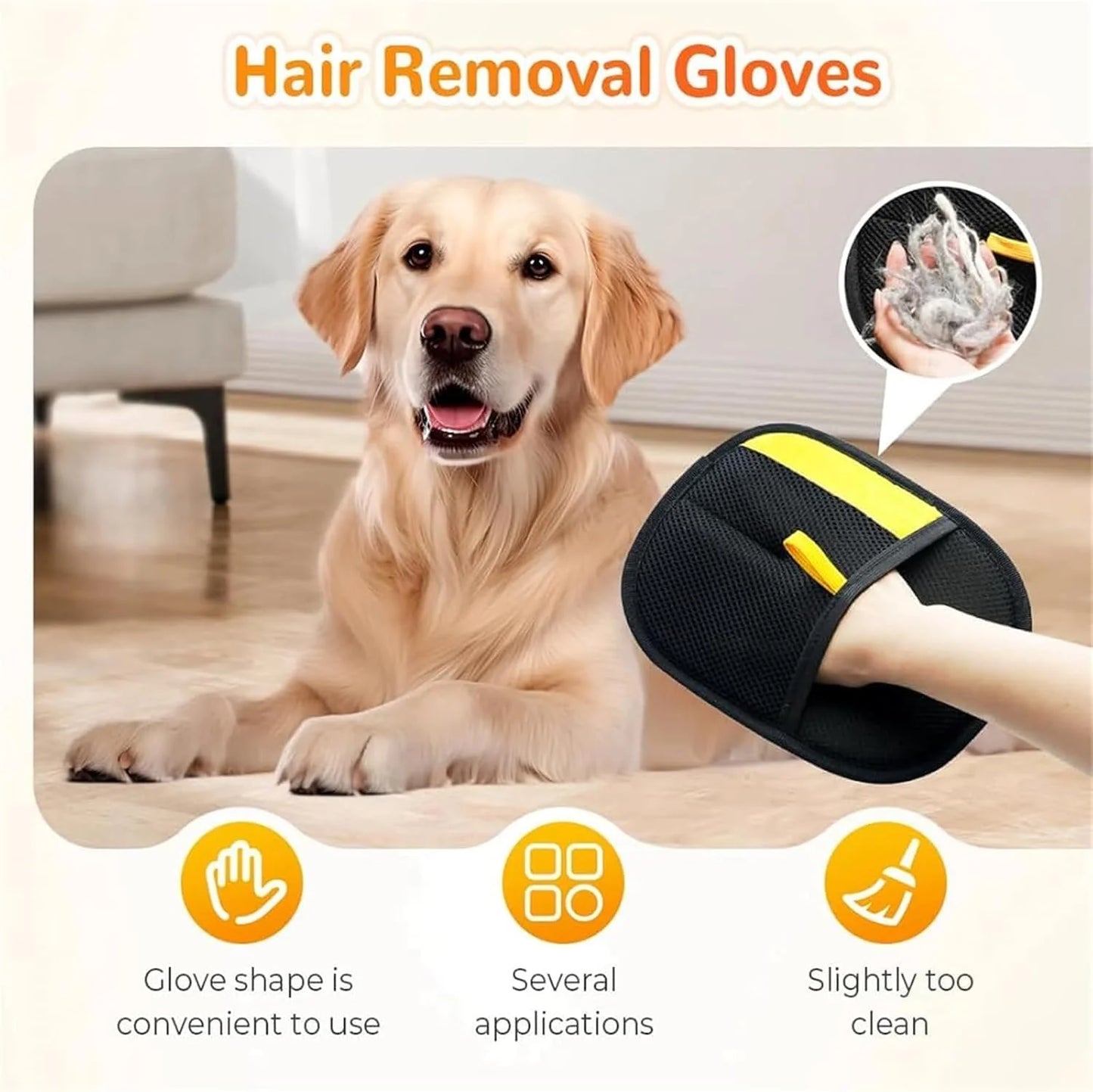 Yomipet Reusable Double Sided Electrostatic Pet Hair Remover Glove