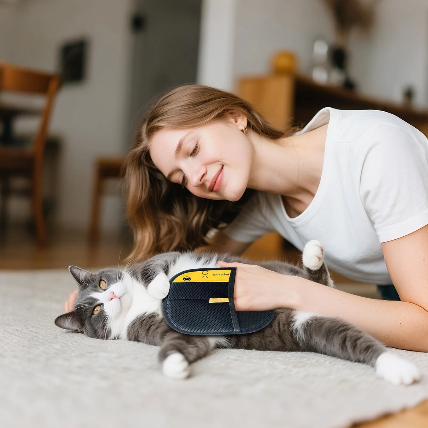 2025 New Pet Hair Remover Glove, Reusable Electrostatic Pet Hair Removal Gloves, for Couch, Furniture, Carpet, Car Seat, Upgraded Animal Fur Removal Tool(2Pcs)